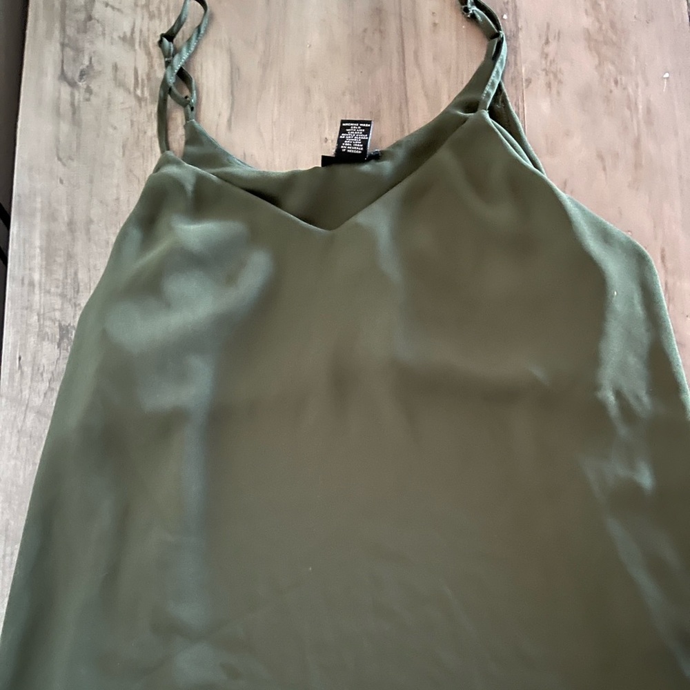 Rue 21 Satin Green Tank Top